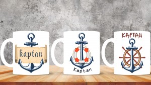 Kaptanlara özel baskılı seramik kupa bardak