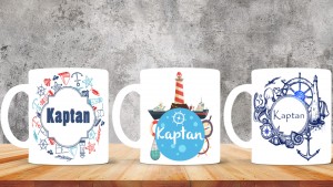 Kaptanlara özel baskılı seramik kupa bardak