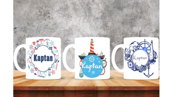 Kaptanlara Özel Tasarımlı Baskılı Kupa Bardak – MiksHediye