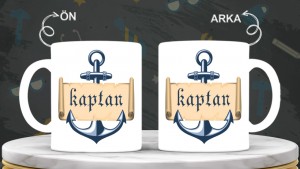 Kaptanlara özel baskılı seramik kupa bardak