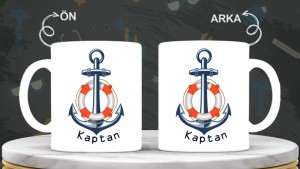 Kaptanlara özel baskılı seramik kupa bardak