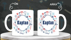 Kaptanlara özel baskılı seramik kupa bardak