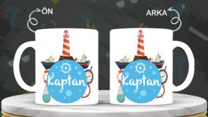Kaptanlara özel baskılı seramik kupa bardak