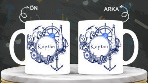 Kaptanlara özel baskılı seramik kupa bardak