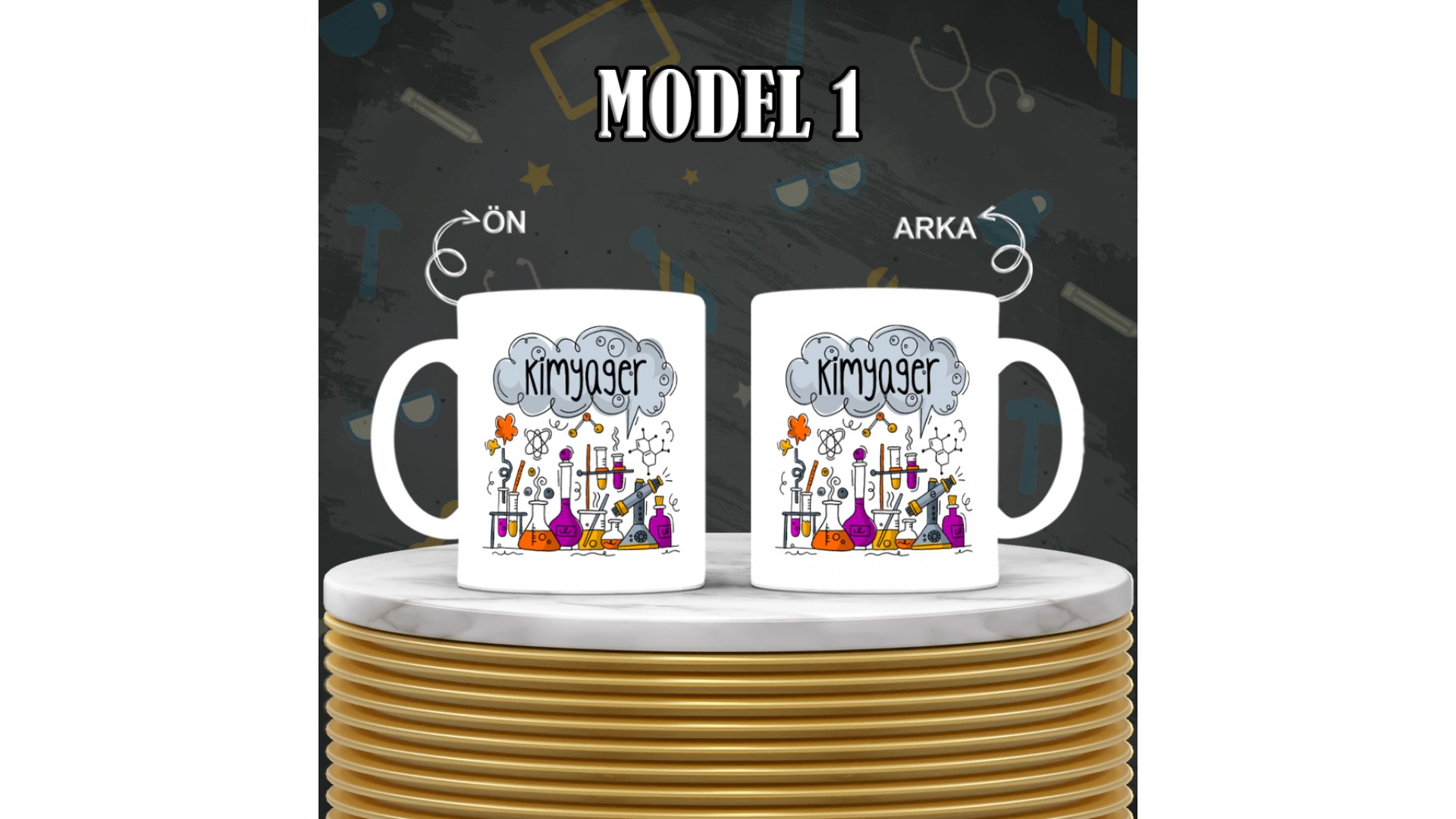 Kimya Mühendislerine özel baskılı seramik kupa bardak