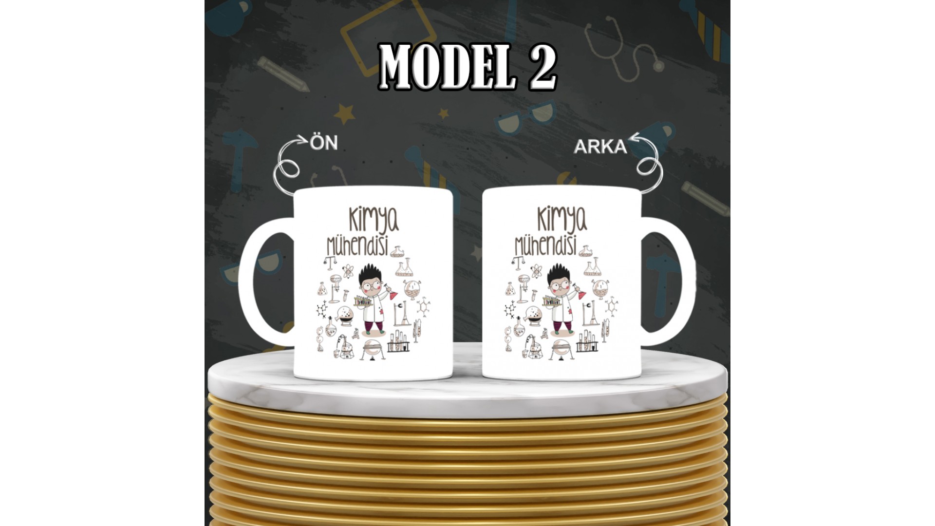 Kimya Mühendislerine özel baskılı seramik kupa bardak