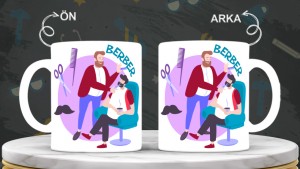 Kuaförlere özel baskılı seramik kupa bardak