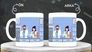 Laboratuar Teknikerlerine  özel baskılı seramik kupa bardak