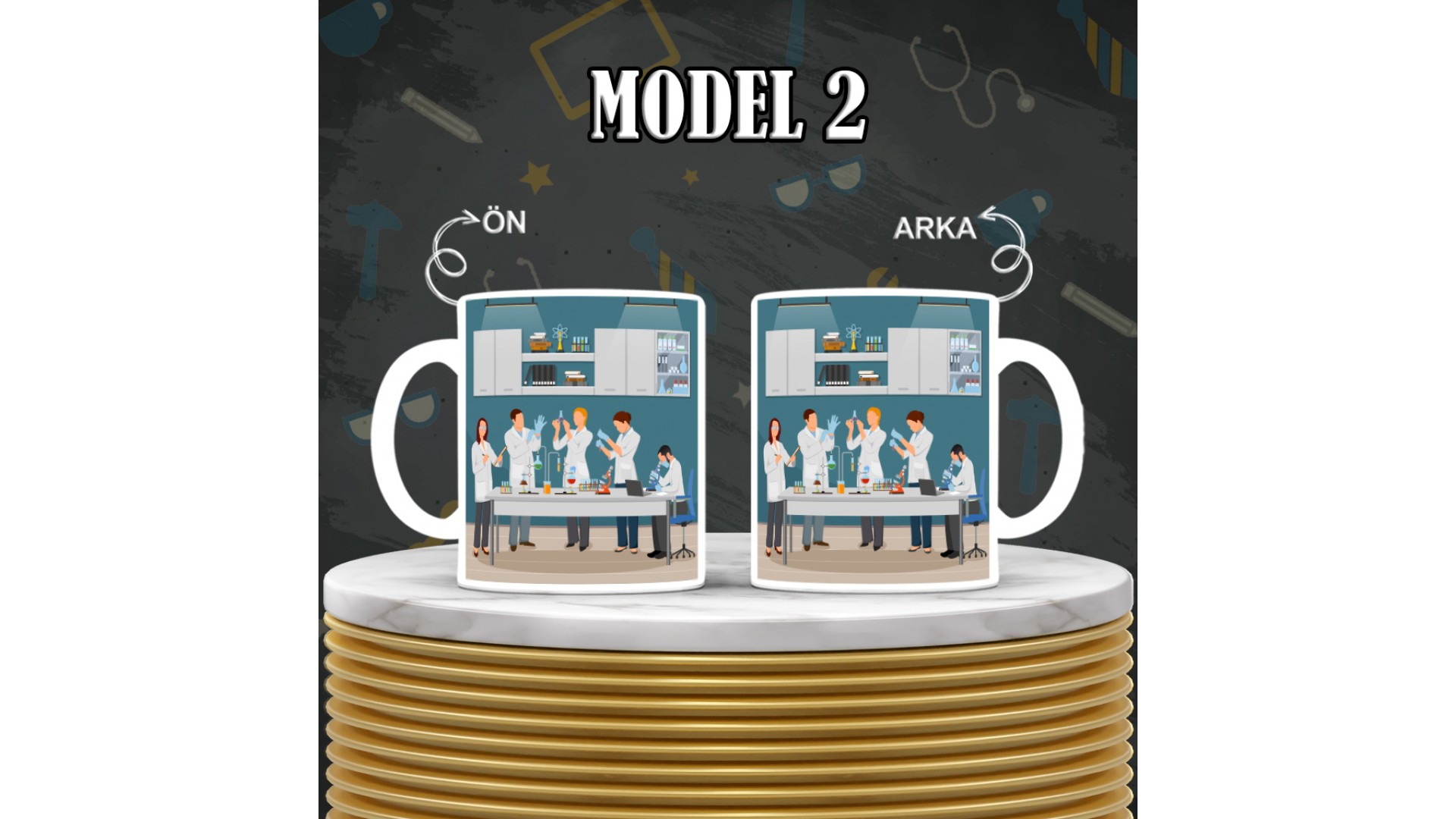 Laboratuar Teknikerlerine  özel baskılı seramik kupa bardak