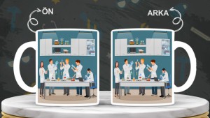 Laboratuar Teknikerlerine  özel baskılı seramik kupa bardak