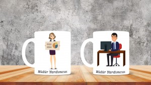 Müdür Yarıdımcılarına özel baskılı seramik kupa bardak