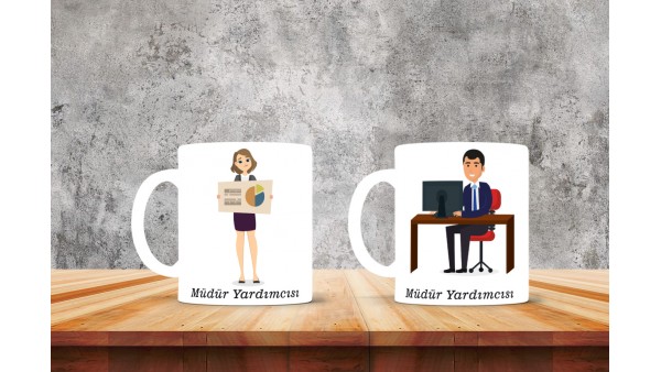 Müdür Yarıdımcılarına Özel Tasarımlı Baskılı Kupa Bardak – MiksHediye