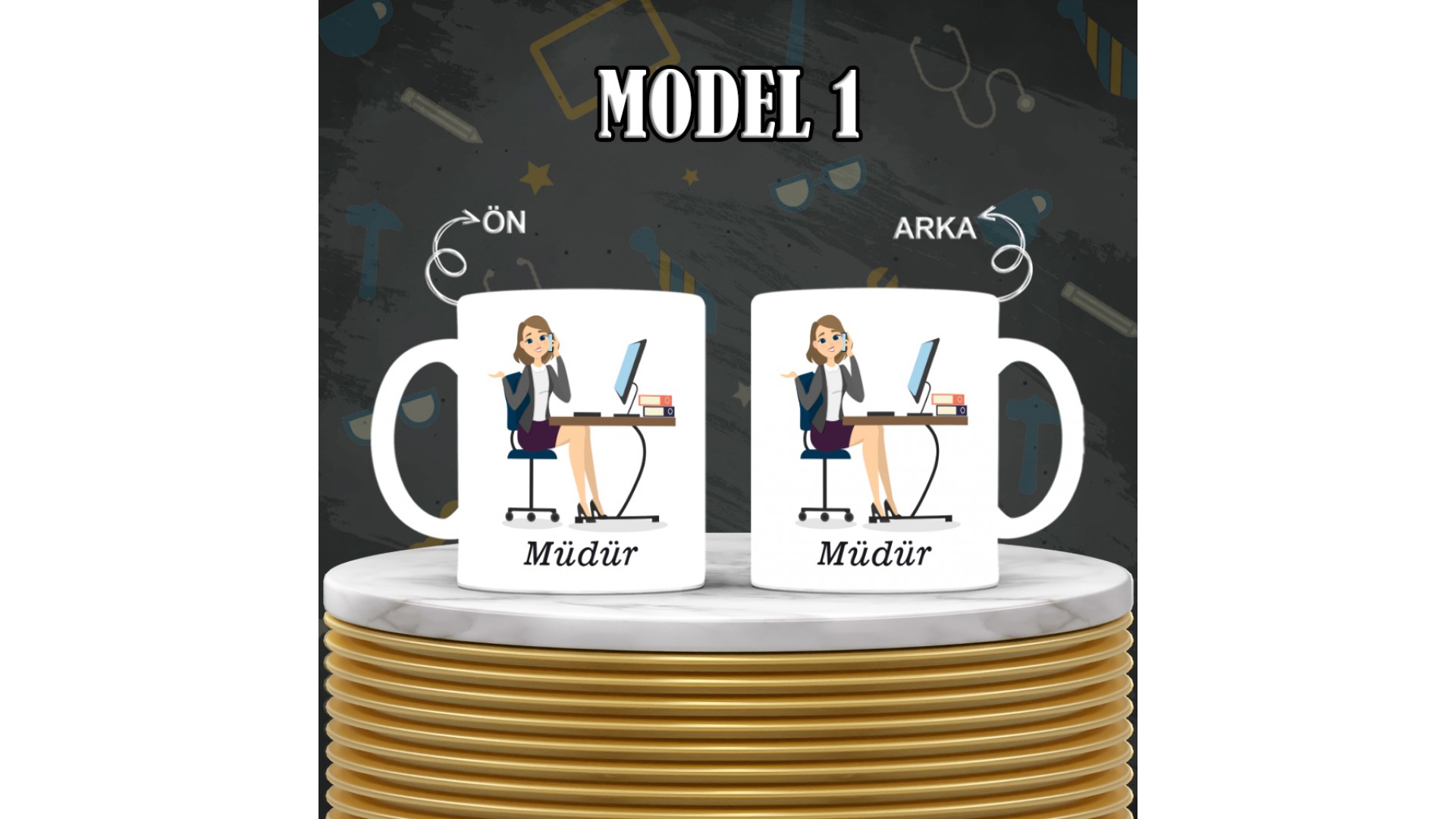 Müdür Yarıdımcılarına özel baskılı seramik kupa bardak