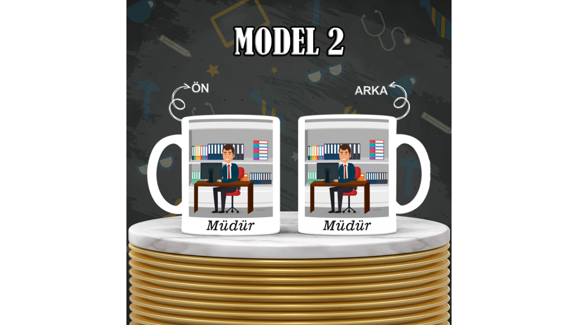 Müdür Yarıdımcılarına özel baskılı seramik kupa bardak