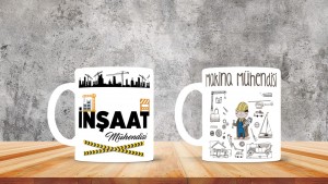 Mühendislere özel baskılı seramik kupa bardak