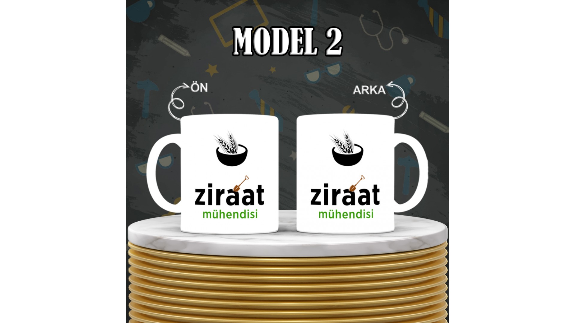 Mühendislere özel baskılı seramik kupa bardak