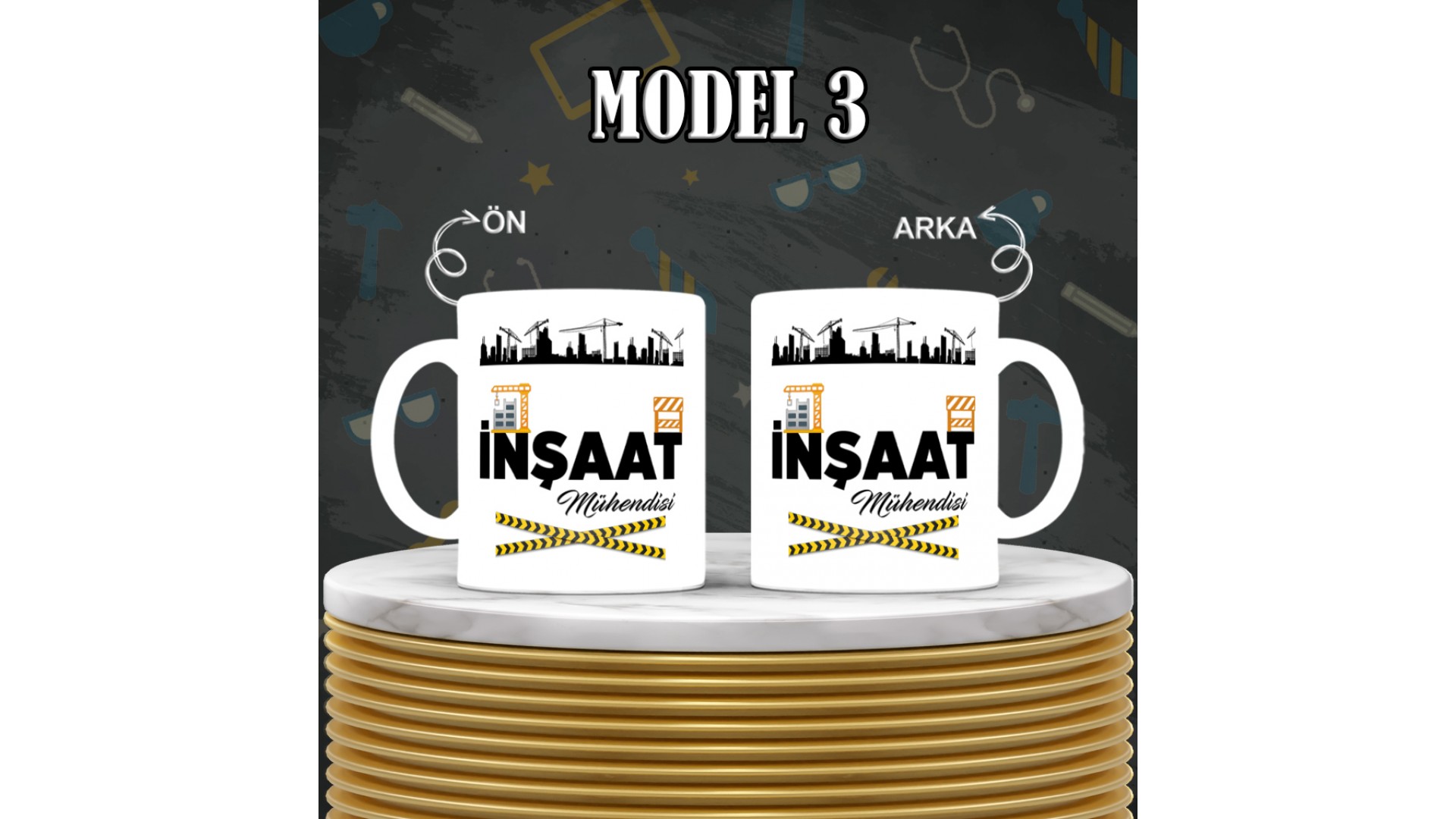 Mühendislere özel baskılı seramik kupa bardak