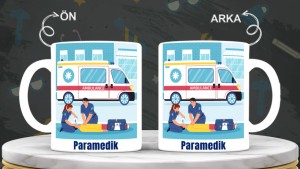 Paramediklere özel baskılı seramik kupa bardak