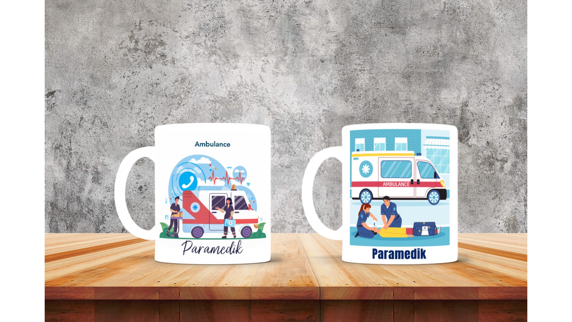 Paramediklere özel baskılı seramik kupa bardak