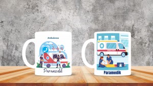 Paramediklere özel baskılı seramik kupa bardak