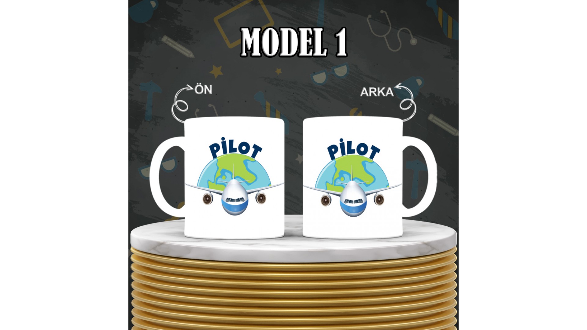 Polislere özel baskılı seramik kupa bardak