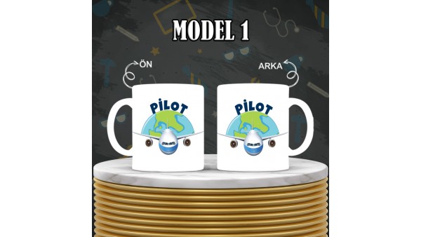 Pilotlara Özel Tasarımlı Baskılı Kupa Bardak – MiksHediye