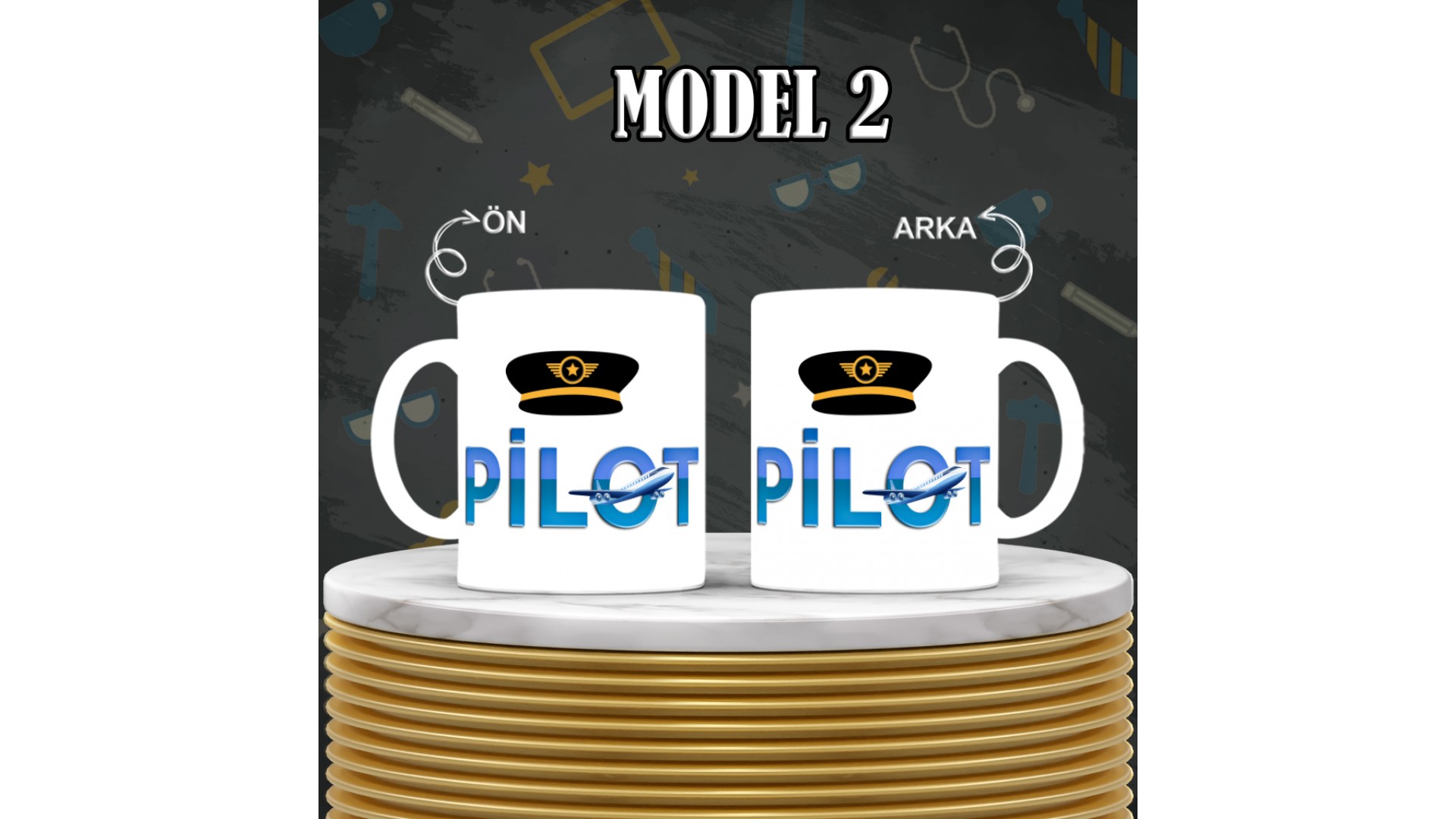 Polislere özel baskılı seramik kupa bardak