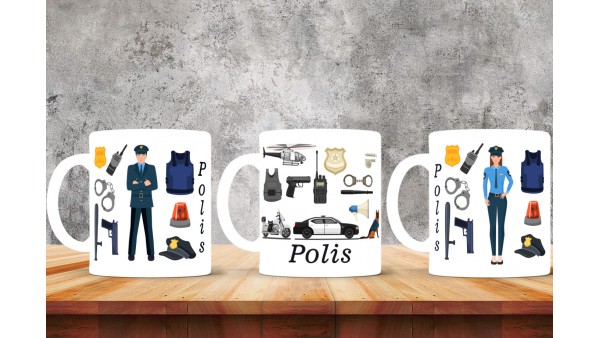 Polislere Özel Tasarımlı Baskılı Kupa Bardak – MiksHediye