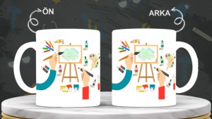 Ressamlara özel baskılı seramik kupa bardak