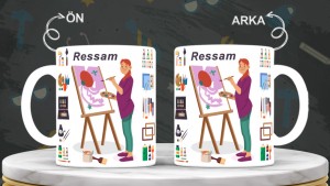 Ressamlara özel baskılı seramik kupa bardak