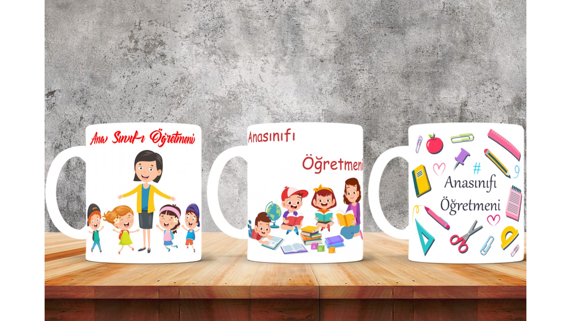 Ana Sınıfı Öğretmenlerine özel baskılı seramik kupa bardak