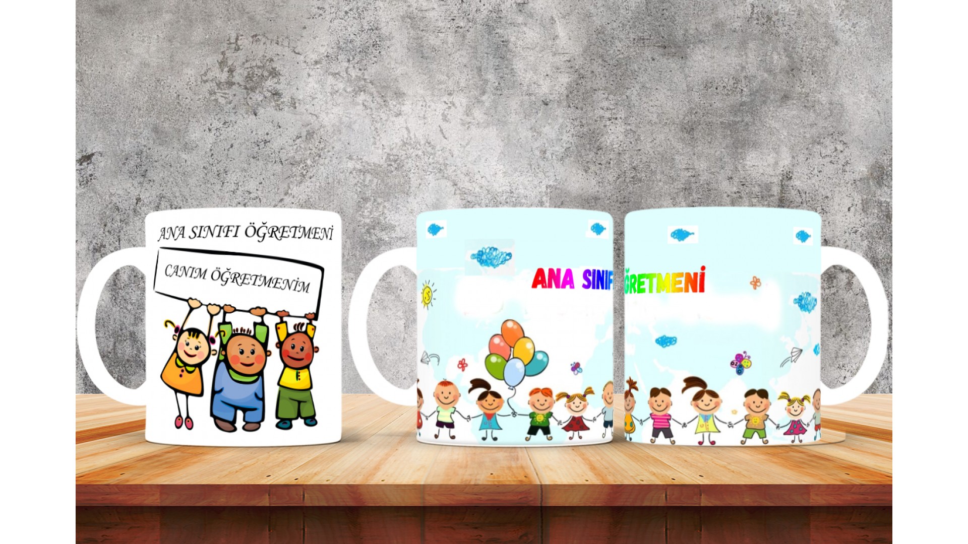 Ana Sınıfı Öğretmenlerine özel baskılı seramik kupa bardak