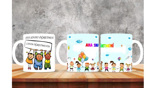 Ana Sınıfı Öğretmenlerine Özel Tasarımlı Baskılı Kupa Bardak – MiksHediye