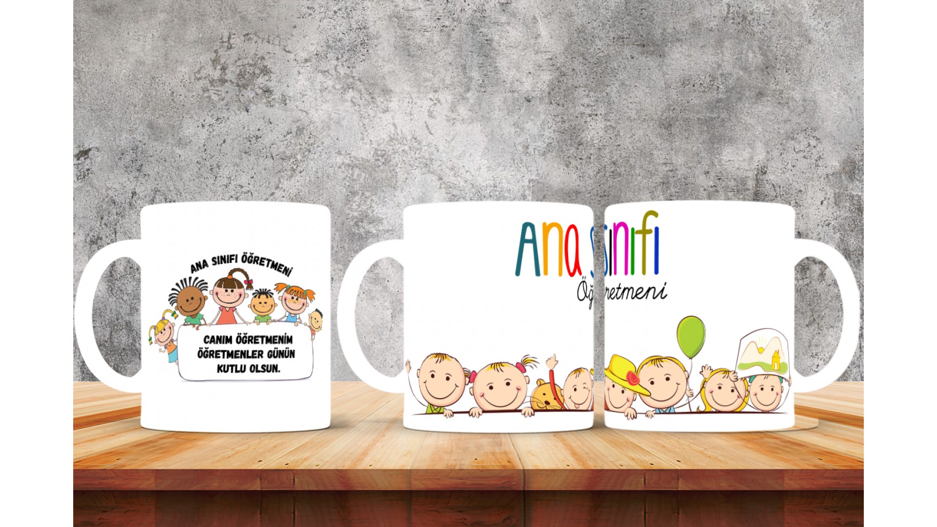 Ana Sınıfı Öğretmenlerine özel baskılı seramik kupa bardak