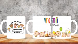 Ana Sınıfı Öğretmenlerine özel baskılı seramik kupa bardak