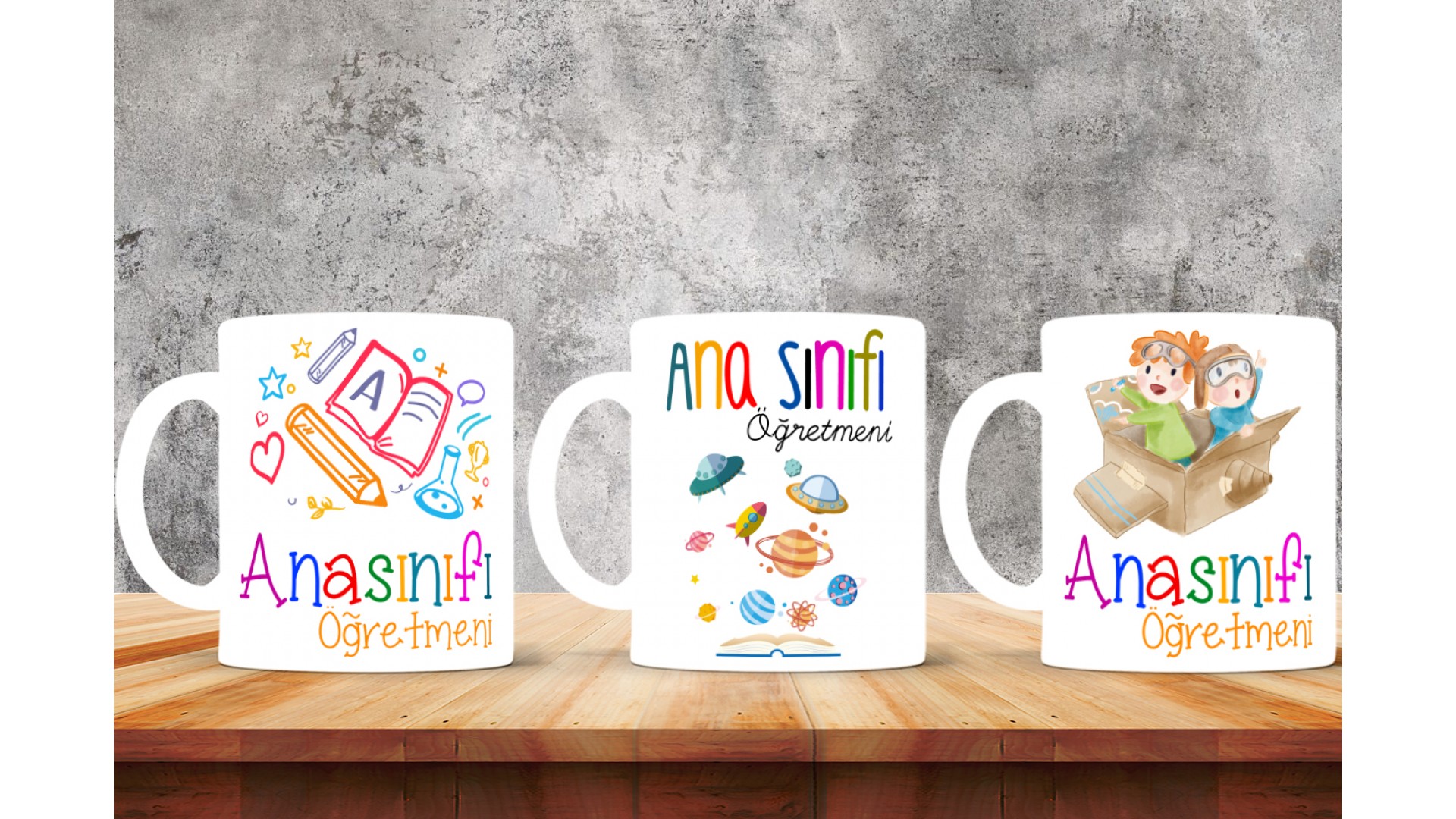 Ana Sınıfı Öğretmenlerine özel baskılı seramik kupa bardak