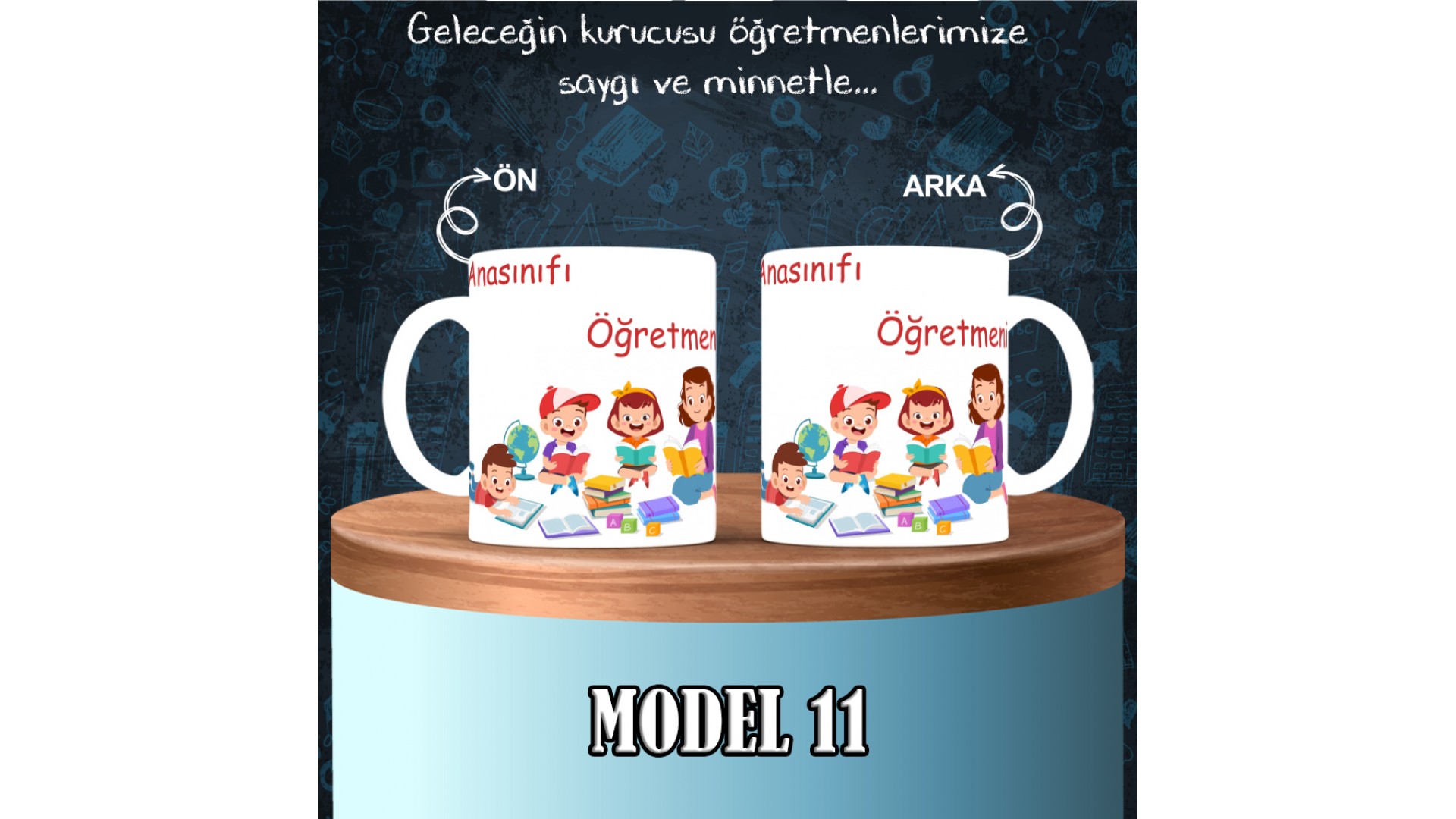 Ana Sınıfı Öğretmenlerine özel baskılı seramik kupa bardak