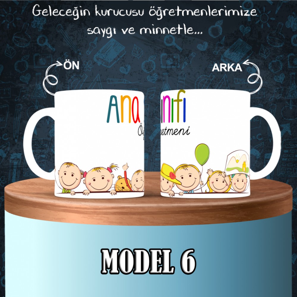 Ana Sınıfı Öğretmenlerine özel baskılı seramik kupa bardak
