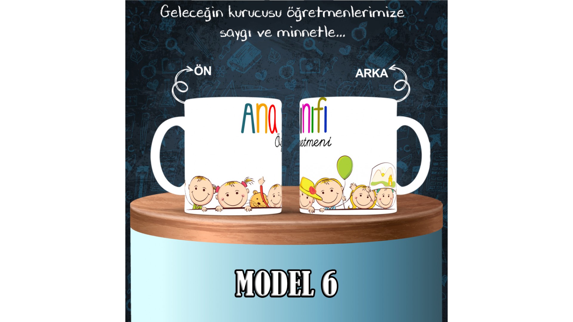 Ana Sınıfı Öğretmenlerine özel baskılı seramik kupa bardak