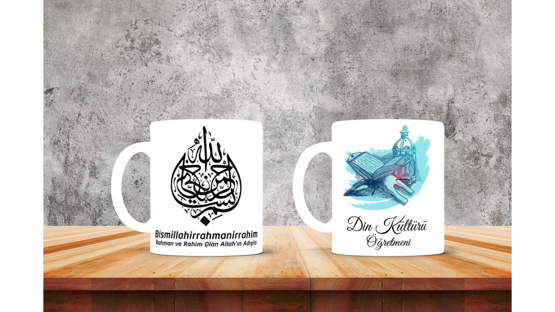 Arapça Öğretmenlerine özel baskılı seramik kupa bardak