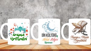 Arapça Öğretmenlerine özel baskılı seramik kupa bardak