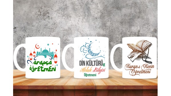 Arapça Öğretmenlerine Özel Tasarımlı Baskılı Kupa Bardak – MiksHediye