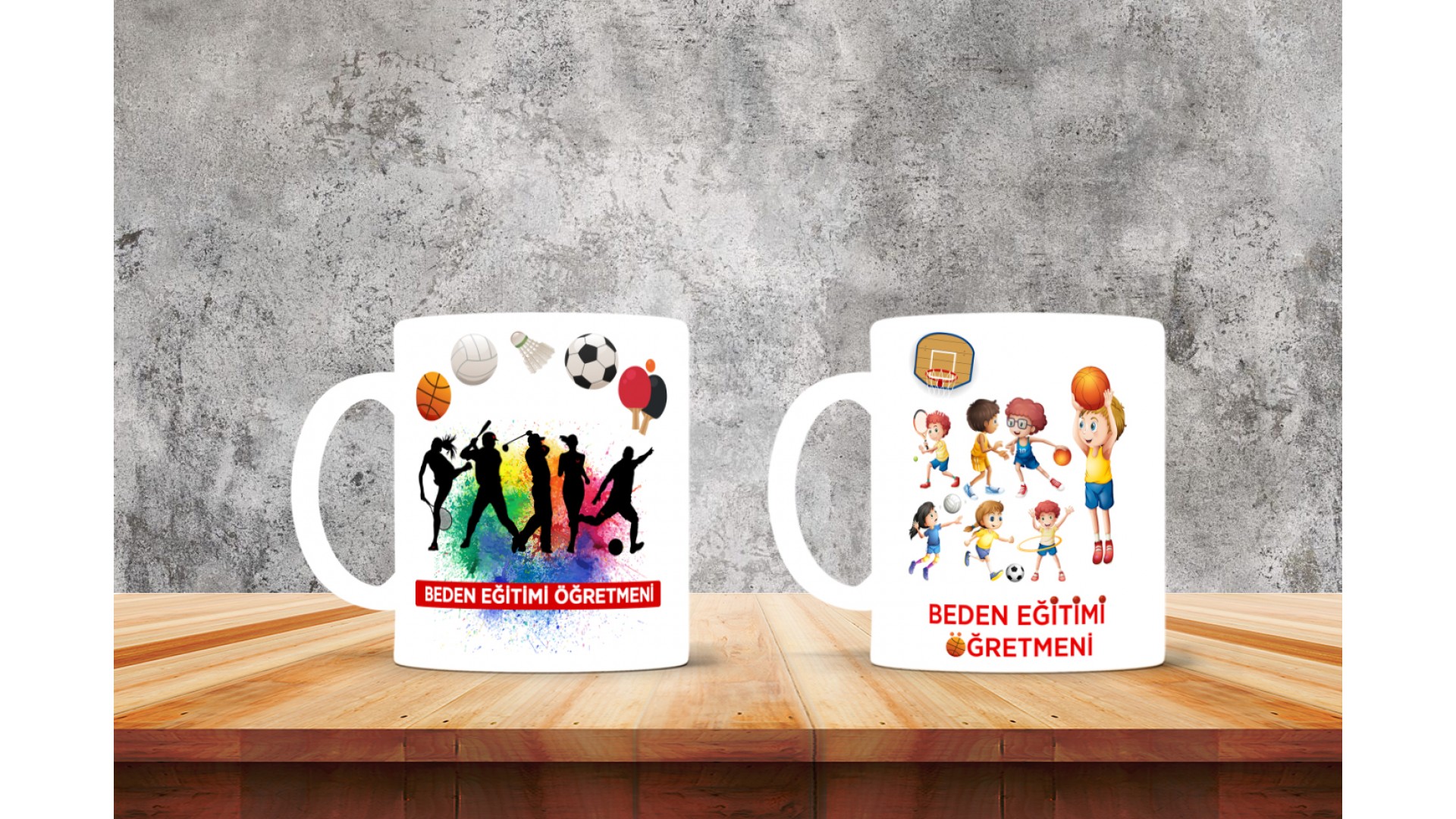 Beden Öğretmenlerine özel baskılı seramik kupa bardak