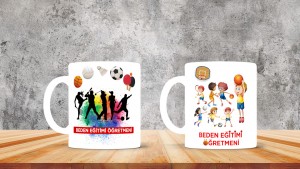 Beden Öğretmenlerine özel baskılı seramik kupa bardak