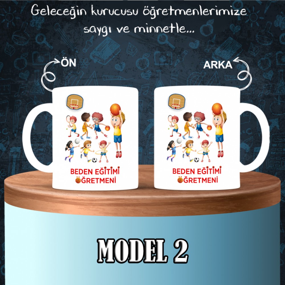 Beden Öğretmenlerine özel baskılı seramik kupa bardak