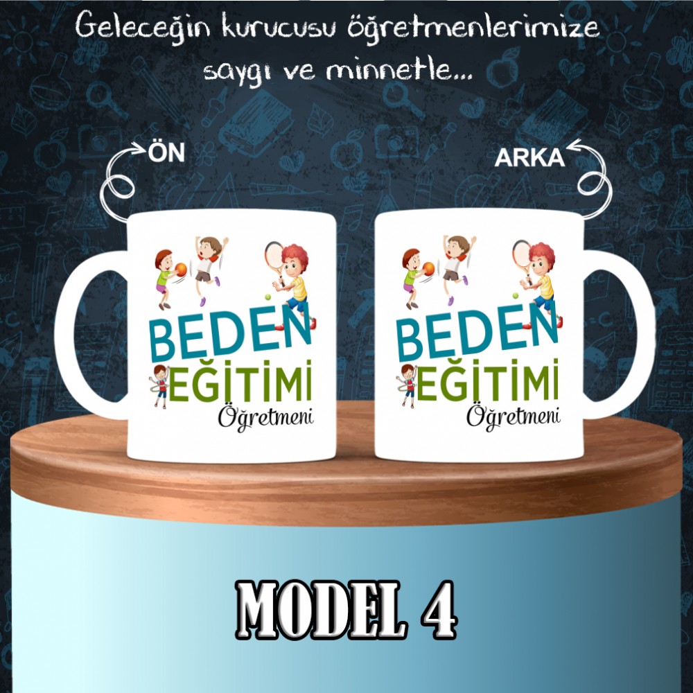 Beden Öğretmenlerine özel baskılı seramik kupa bardak
