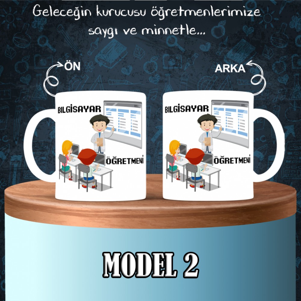 Bilgisayar Öğretmenlerine özel baskılı seramik kupa bardak