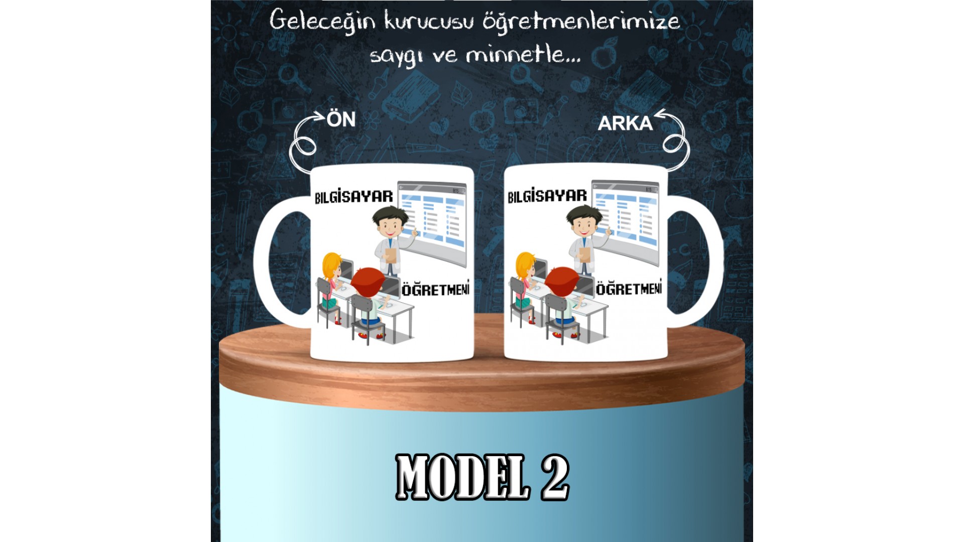 Bilgisayar Öğretmenlerine özel baskılı seramik kupa bardak