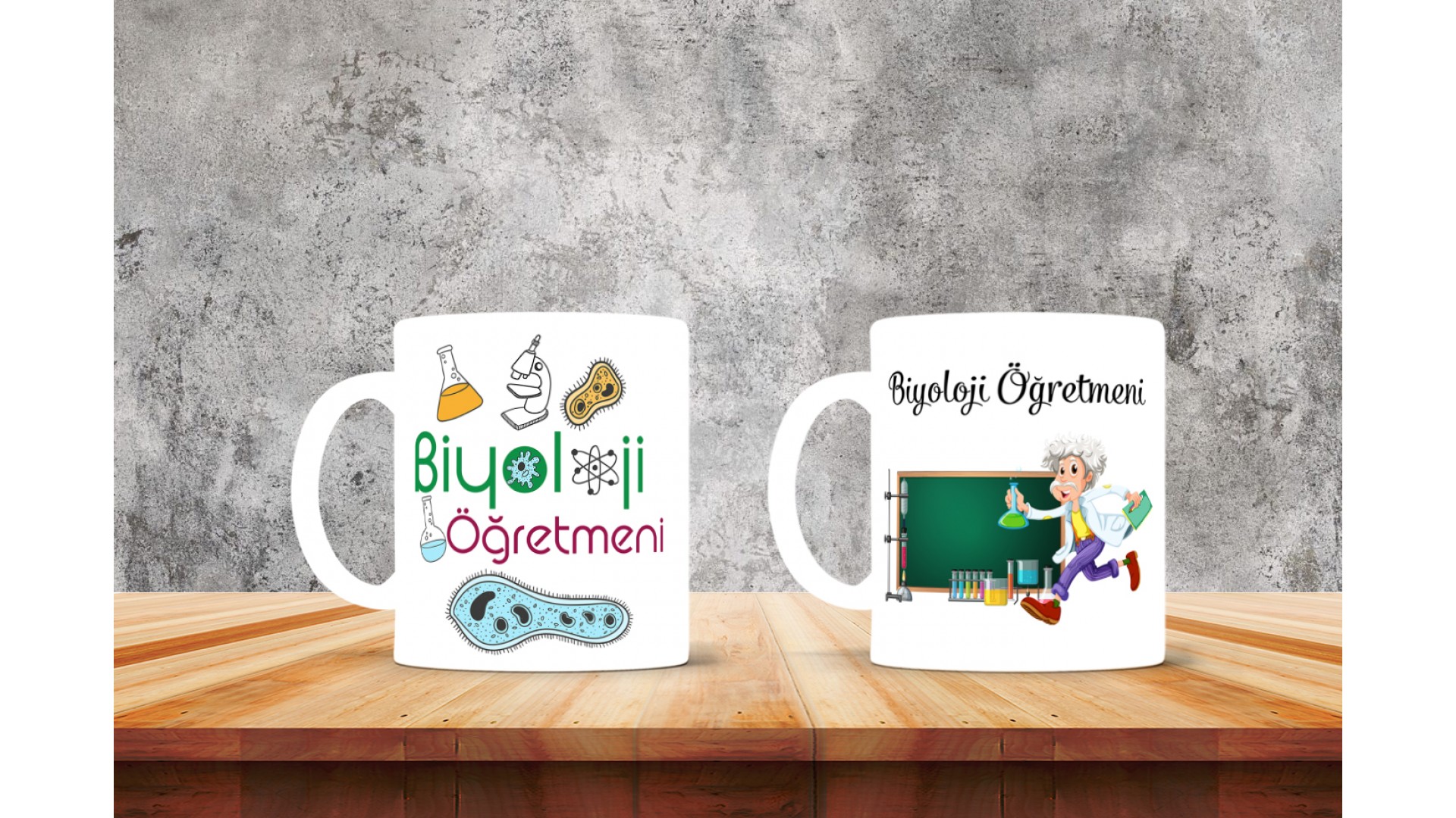 Biyoloji Öğretmenlerine özel baskılı seramik kupa bardak