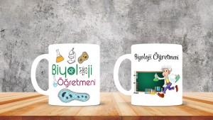 Biyoloji Öğretmenlerine özel baskılı seramik kupa bardak